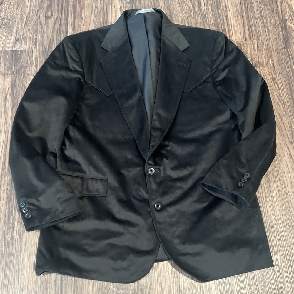 Taos Country Blazer Mens Faux Suede Western Cowboy Sport Size 44 Color Black